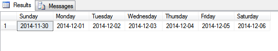 3_SQ function to get weekday - weekly calendar