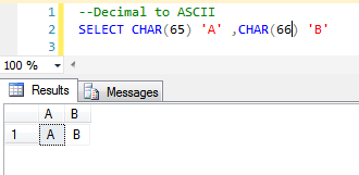 2_ASCII to Decimal and Decimal to ASCII in SQL Server