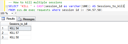 how to kill multiple sessions in sql server