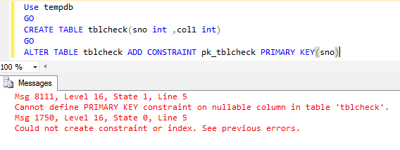 1_Primary key are not null in SQL Server