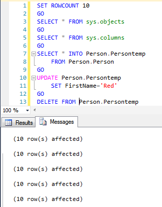 1_SET ROWCOUNT in SQL Server
