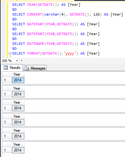 sql function to extract year from date
