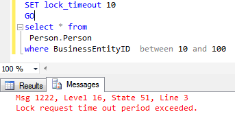 sql server error 1222 lock request time out