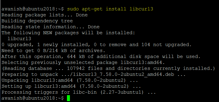 4_Libcurl3_Installed