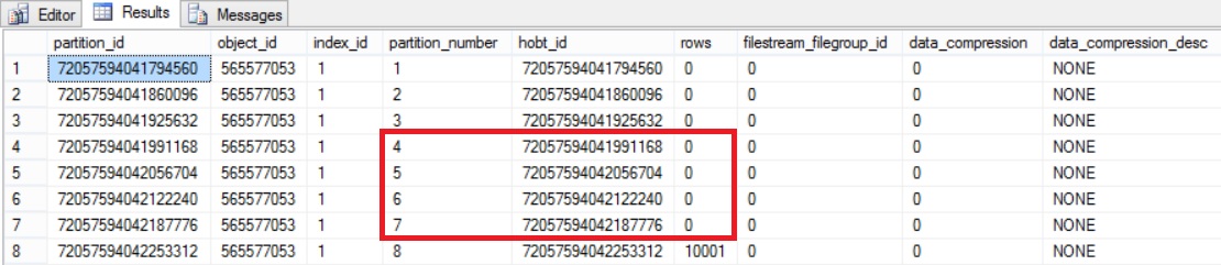 SQL Server 2016 - Truncate Table with Partition - 4
